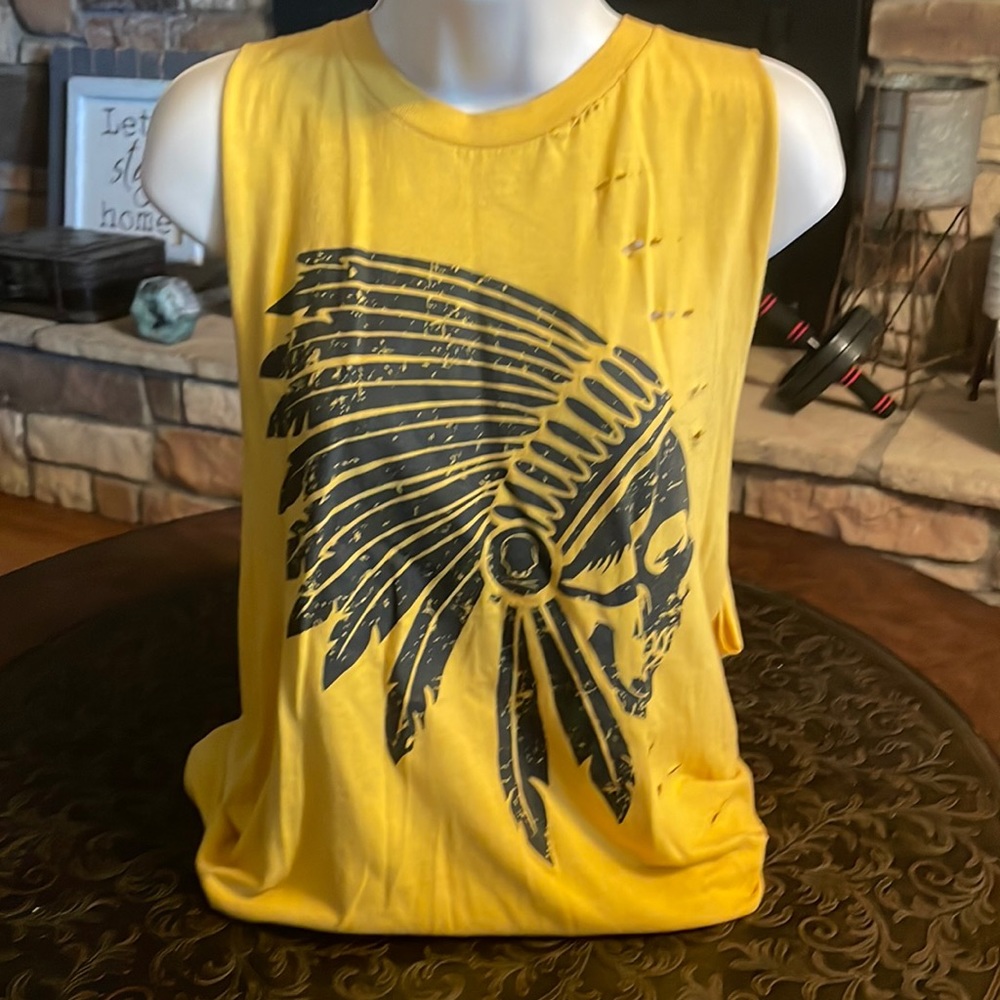 Sleeveless Distressed Tee